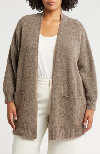 Open Front Brushed Cardigan