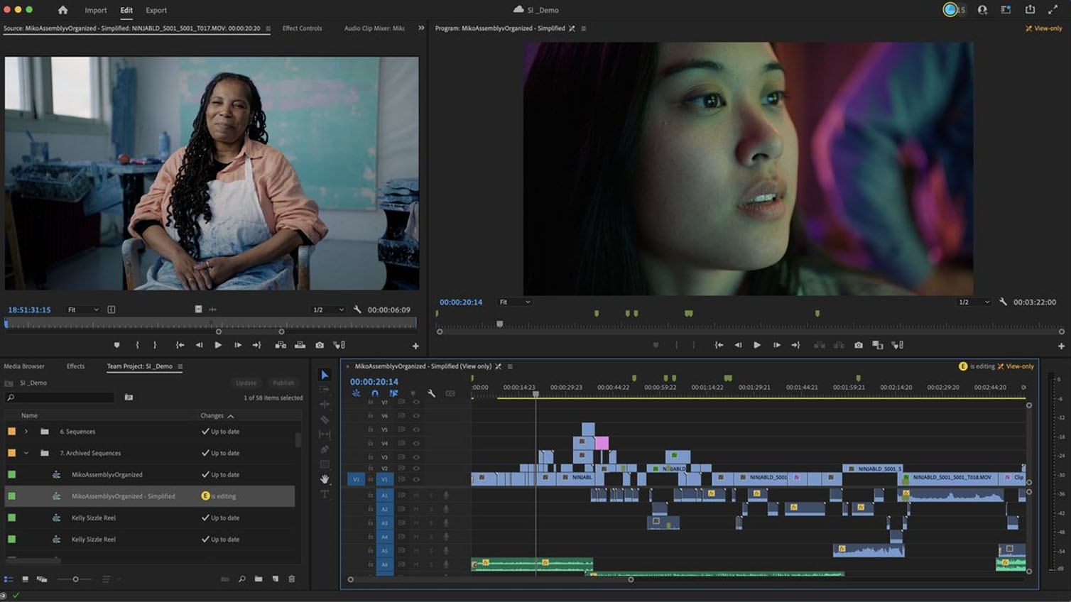 Edição colaborativa do Premiere Pro.