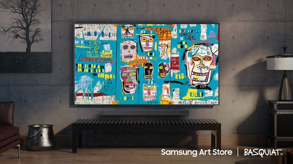 Samsung The Frame TV mostrando una pintura de Basquiat