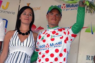 Martin Pedersen (Team Capinordic) won each of the stage's mountain primes and leads the mountain classification.