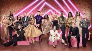 Strictly Come Dancing 2021 celebrity contestants posing in cast photo