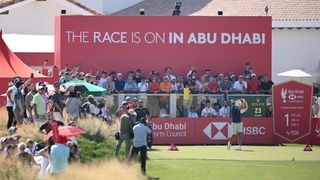 Paul Waring tees off on the first during the final round of the 2024 Abu Dhabi HSBC Championship