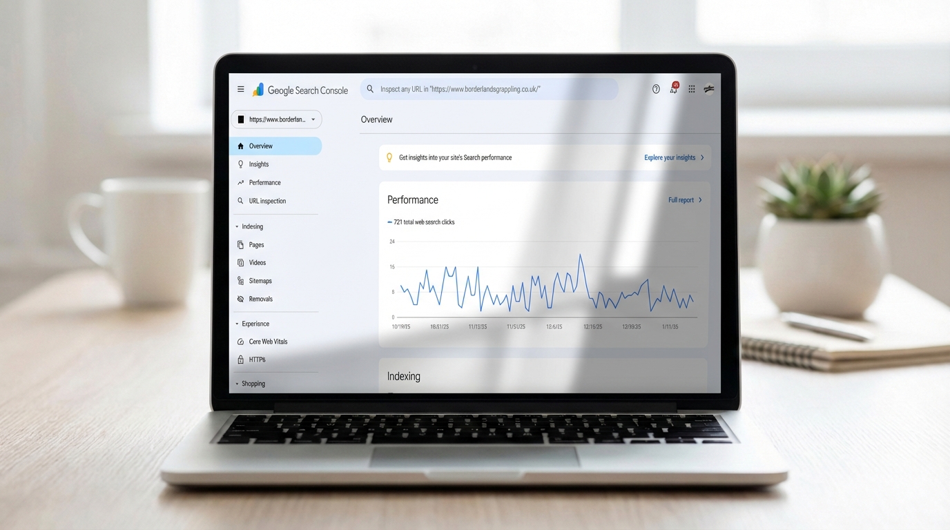 screenshot of Google Search Console on a macbook 