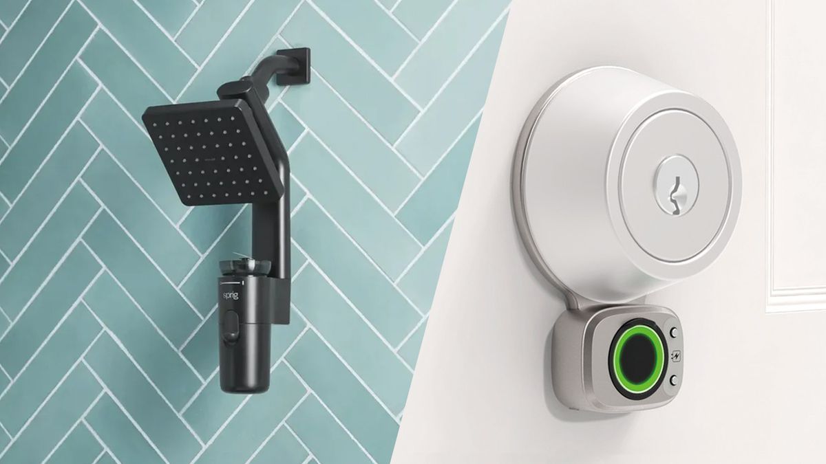 The Kohler Sprig shower system and Lockly smart lock