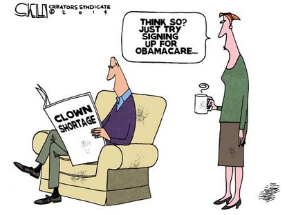 Editorial cartoon clown shortage