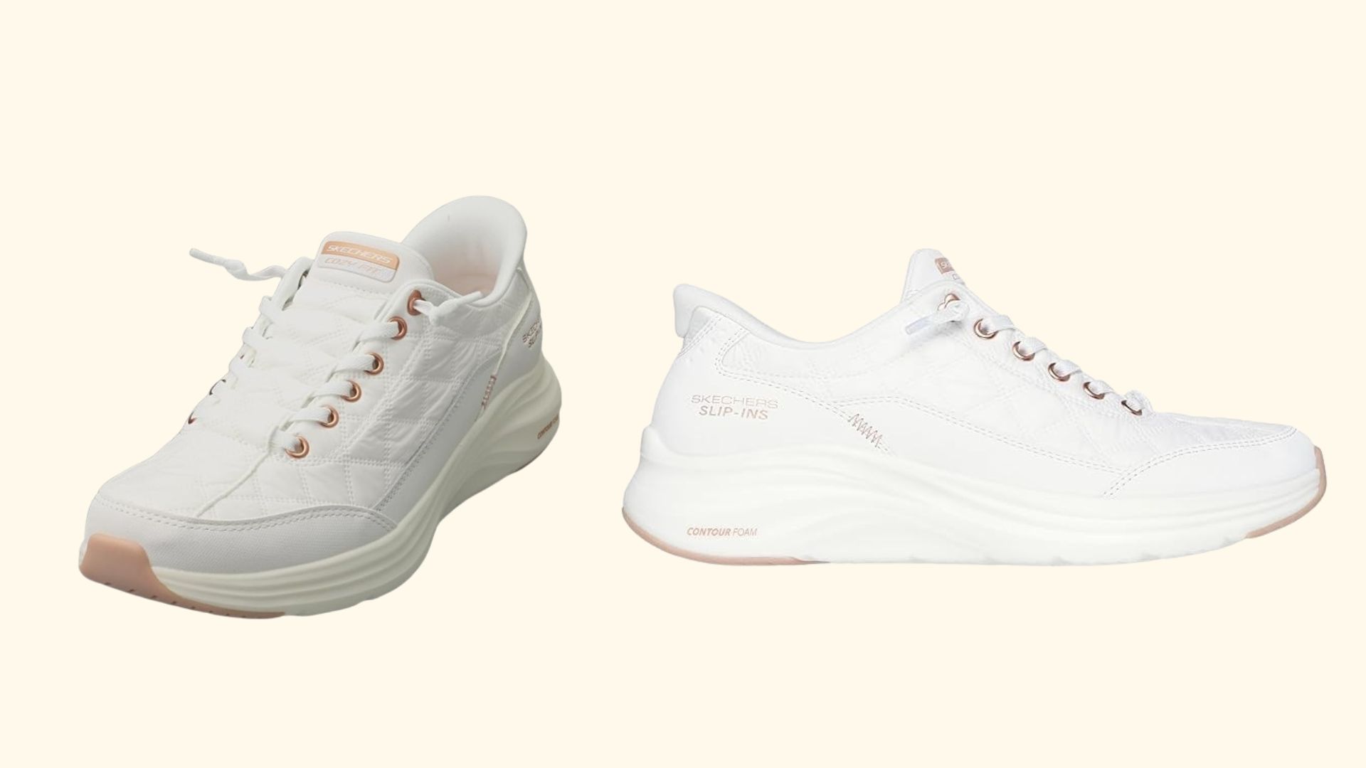 white skecher trainers