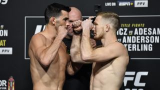 Dominick Cruz and Casey Kenney UFC 259 weigh in face off