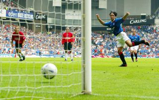 Arteta scored twelve goals from 50 appearances for Rangers, including a goal on his Old Firm debut