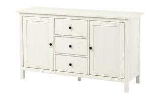 white sideboard cabinet with white background