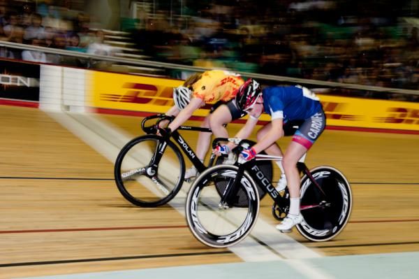 Amy Roberts (Le Col) takes the Future Stars Devil win on the line from Emily Kay