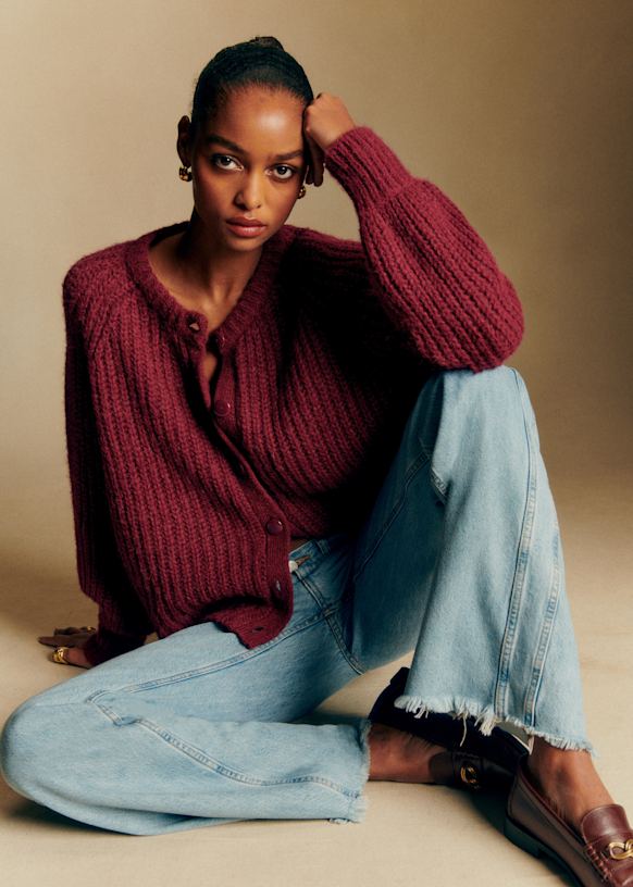 Emile Cardigan - Burgundy - Alpaca - Sézane