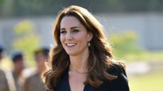 Catherine, Duchess of Cambridge visits an Army Canine Centre with Prince William, Duke of Cambridge, where the UK provides support to a programme that trains dogs to identify explosive devices, during day five of their royal tour of Pakistan on October 18, 2019 in Islamabad, Pakistan. 