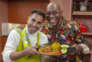 Dr Ranj impresses Ainsley in episode one with his favourite meal - butter chicken with turmeric rice and mango and mint yoghurt.