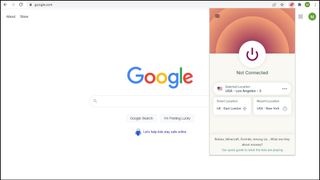 The ExpressVPN Chrome Extension open in a Chrome tab