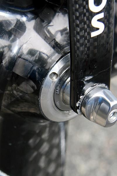 Detail shot of the front hub.