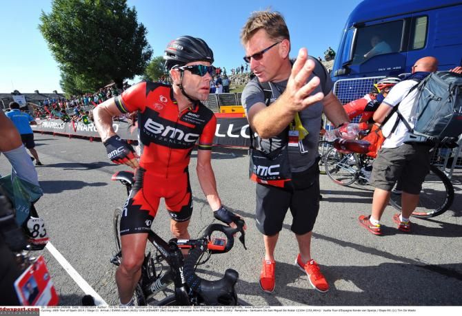 Cadel Evans (BMC) with Dirk Leenaert