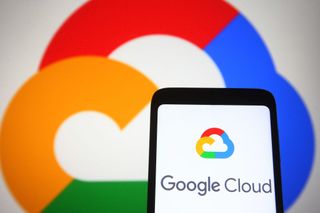 The Google Cloud logo on a smartphone