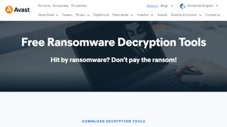 Avast Free Ransomware Decryption Tools website screenshot