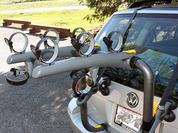 The composite arms can hold up to three bikes...