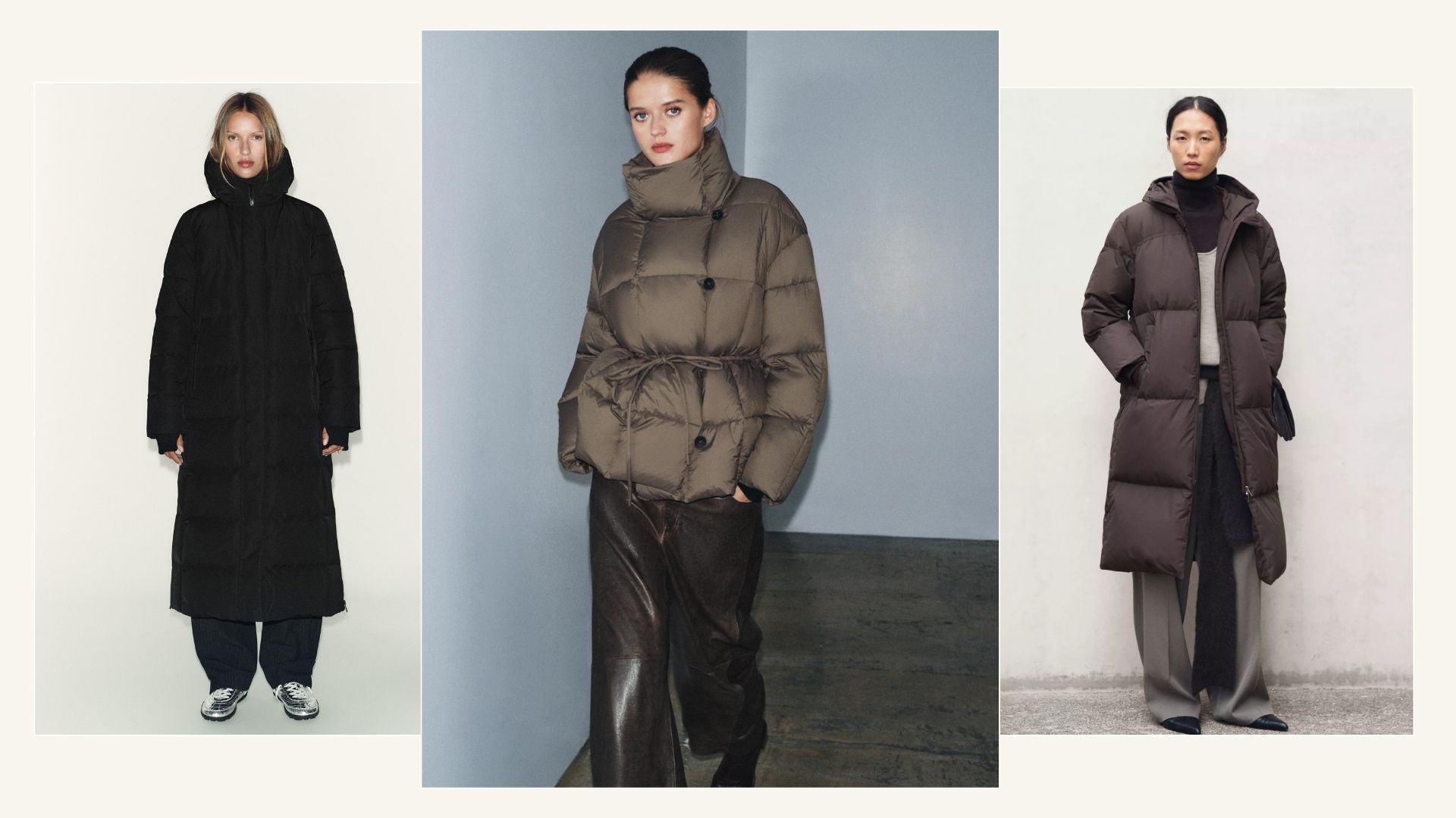 Zara, H&amp;M, COS Massimo Dutti puffer jackets