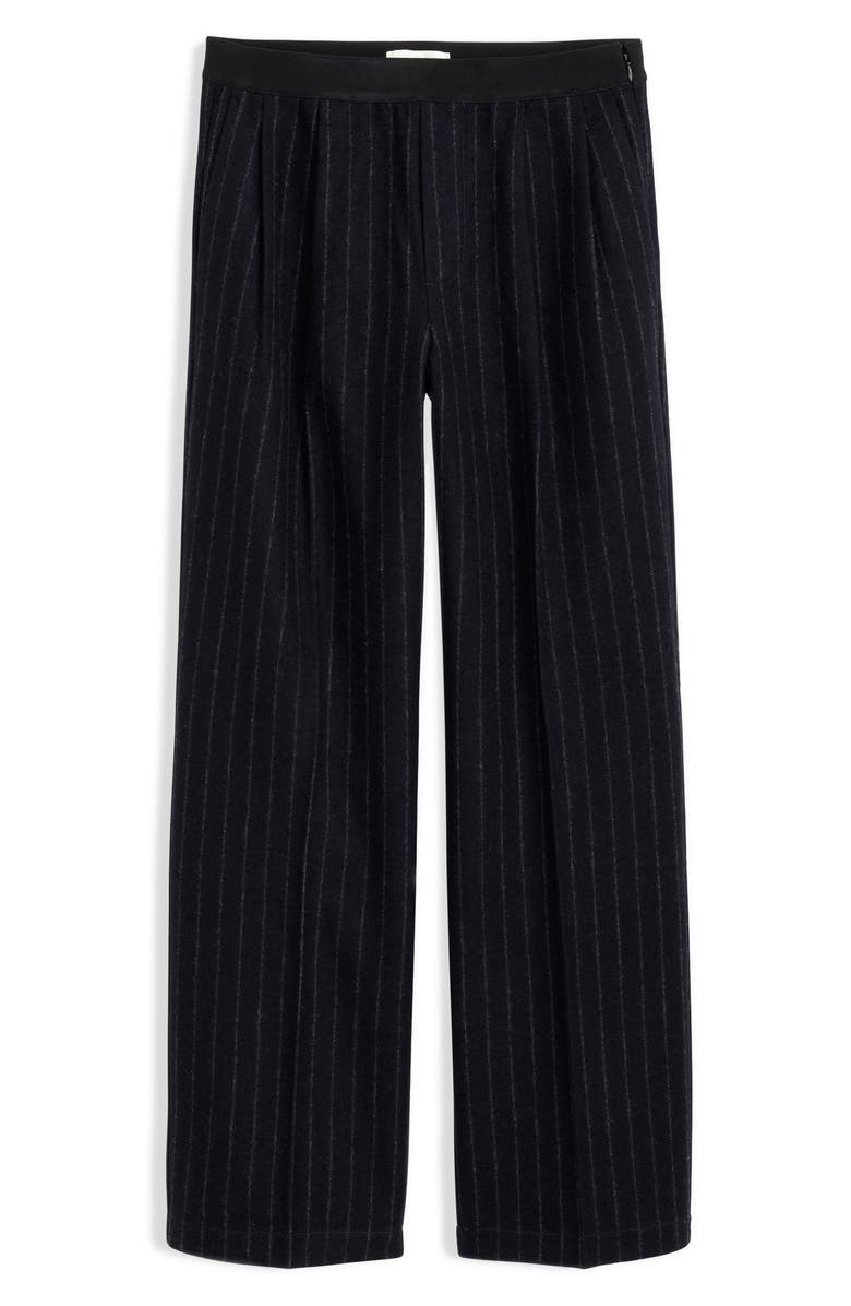 Primrose Pinstripe Pleated Wool Pull-On Trousers