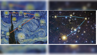 A figure comparing the night sky to The Starry Night painting.