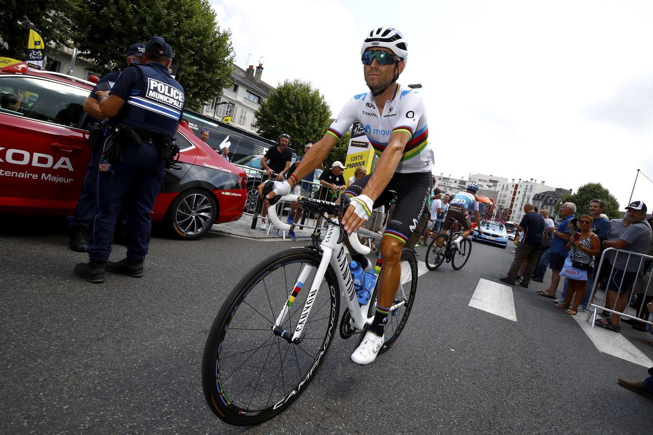 Alejandro Valverde (Movistar) before stage 14
