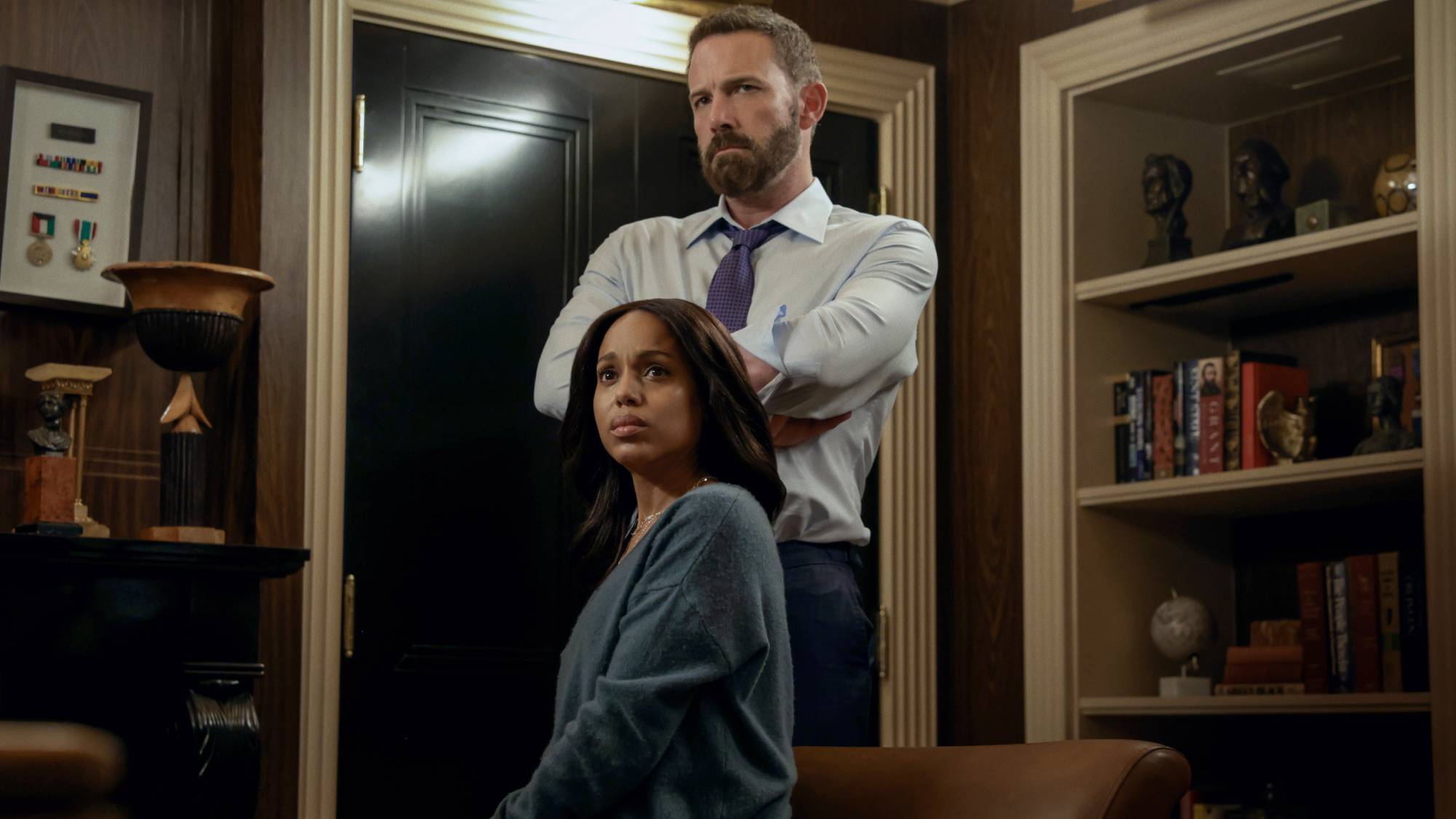 (L-R) Kerry Washington as Abigail Kimball and Ben Affleck as Mark Kimball in "Animals"