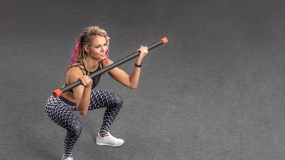 Woman doing a home lockdown workout