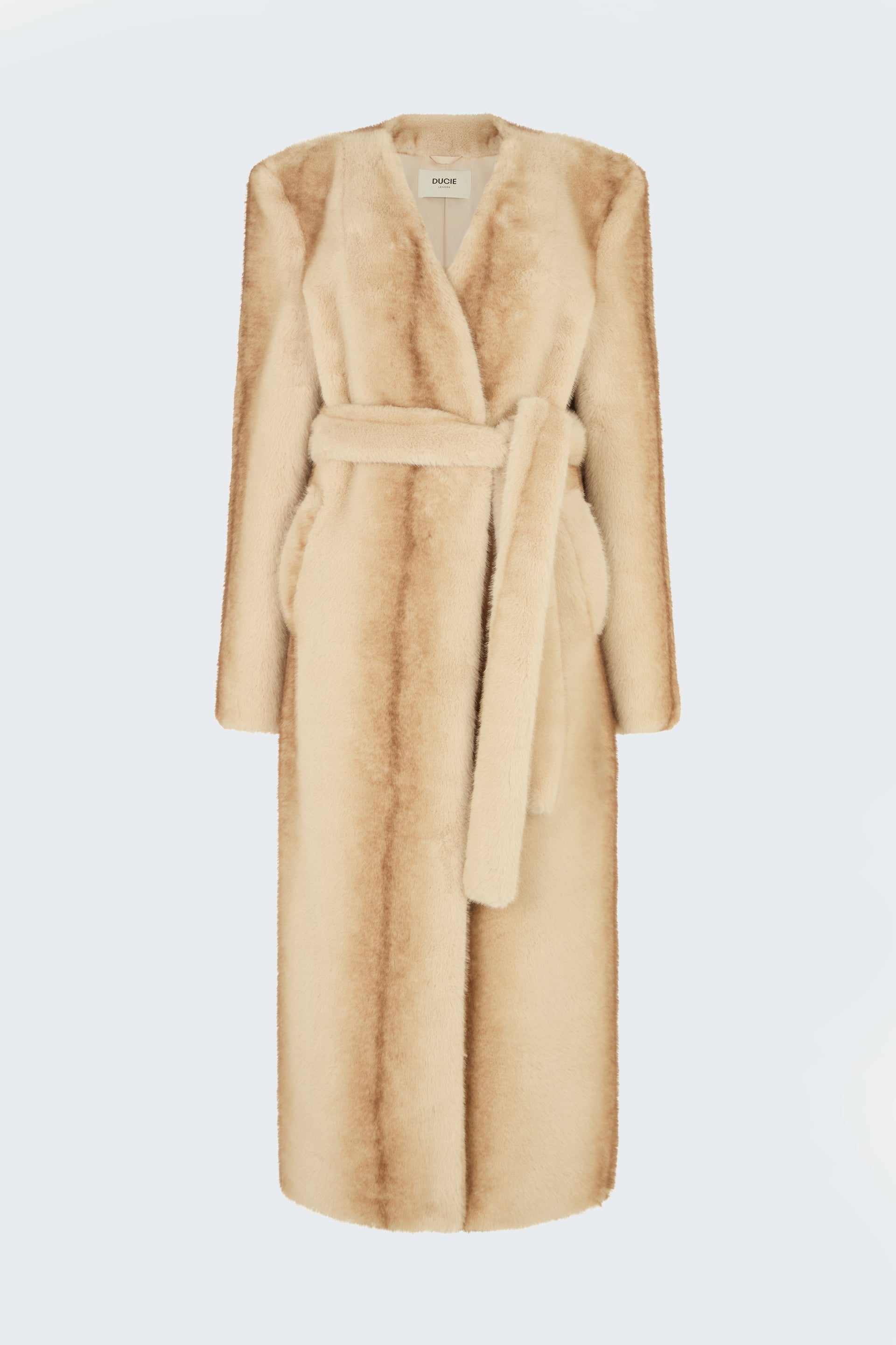 Olivia Faux Fur Coat - Xxs / Cream Striped