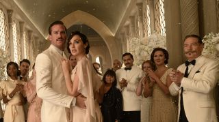 Death on the Nile cast shot with Gal Gadot, Armie Hammer, and Kenneth Branagh