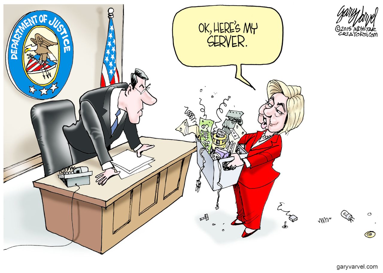 Political cartoon U.S. Hillary Clinton Emails