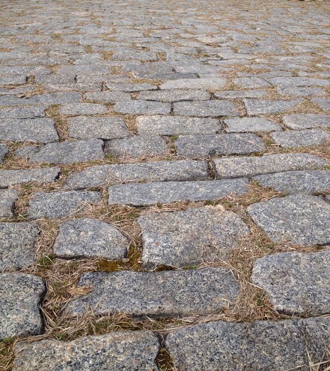 The cobbles of Libby Hill Park in Richmond, Virginia.