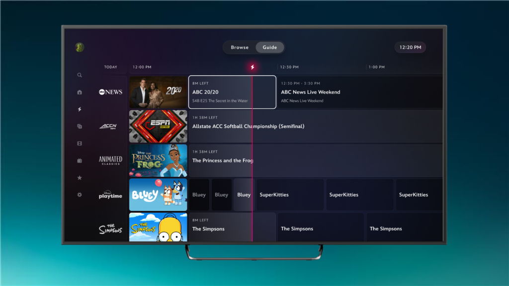 Disney Plus and Hulu Live Guide testing