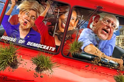 Political&nbsp;Cartoon&nbsp;U.S. Bernie Sanders, Kamala Harris, Elizabeth Warren Democrats presidential election 2020