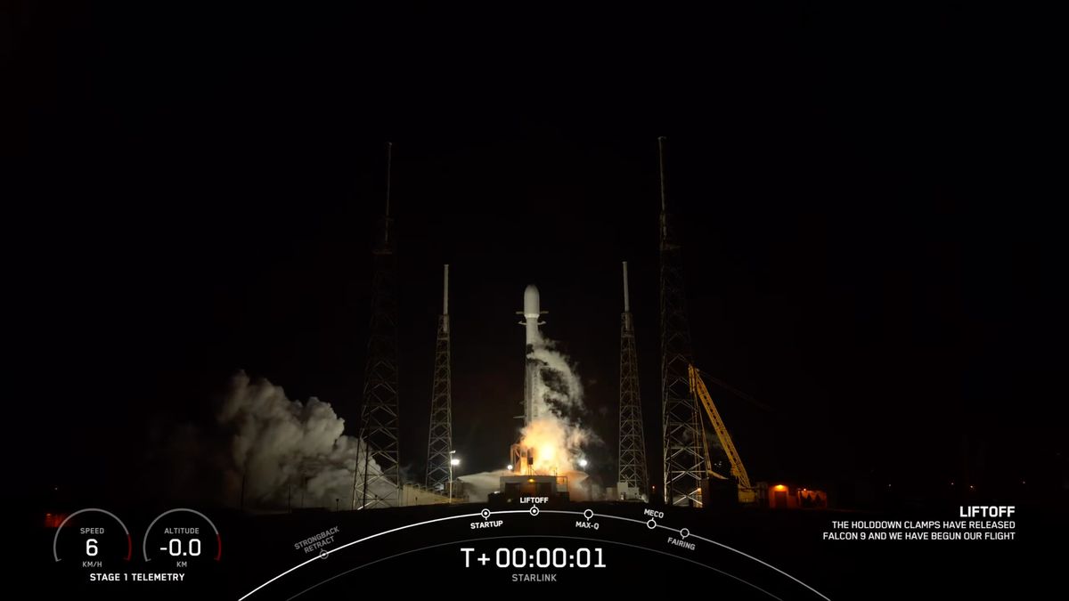 تطلق SpaceX 22 قمرًا صناعيًا من نوع Starlink نحو المدار