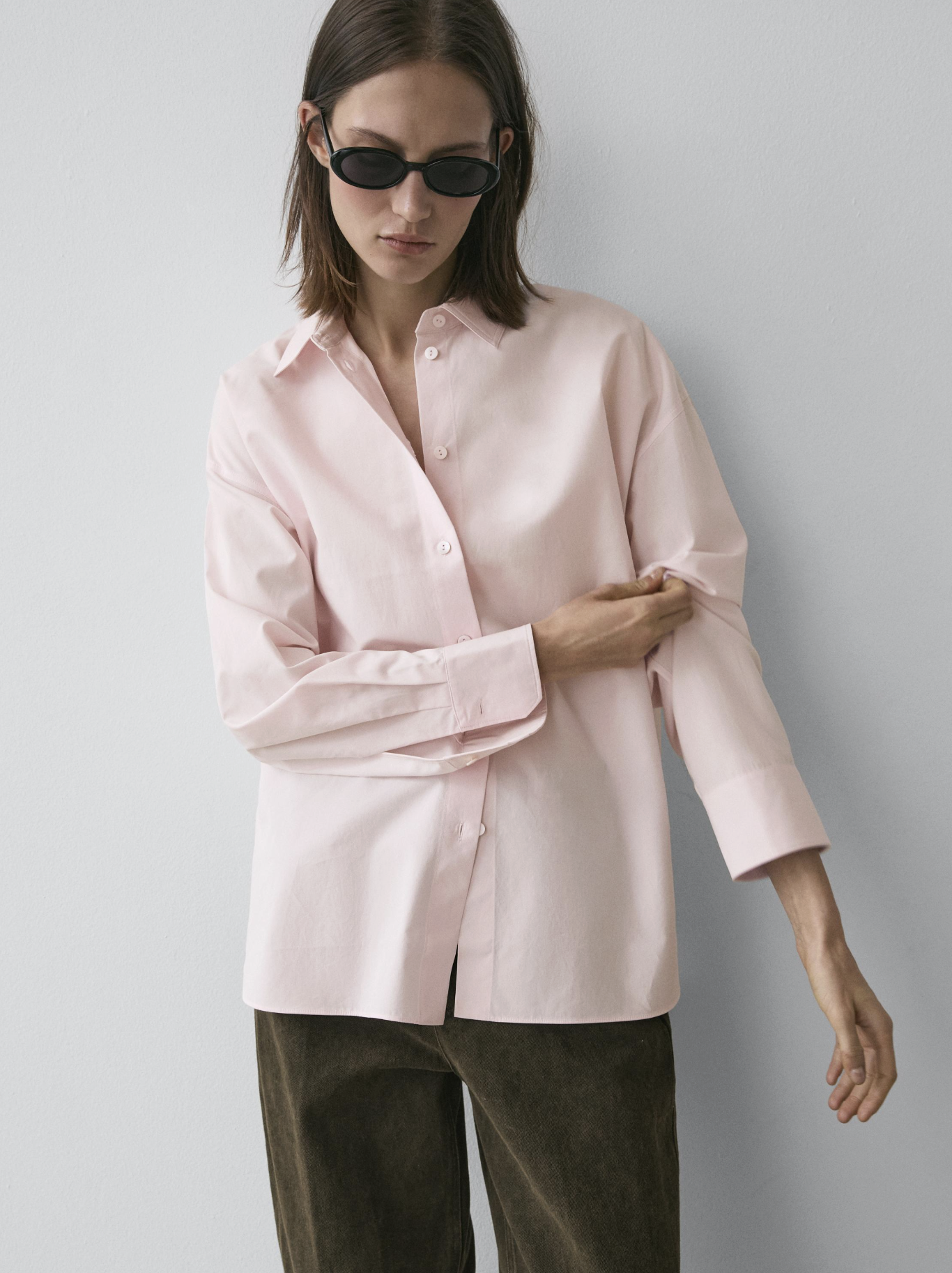 Massimo Dutti, Poplin and Cotton Blend Shirt