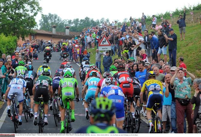 The peloton on stage 17 of the Giro d'Italia