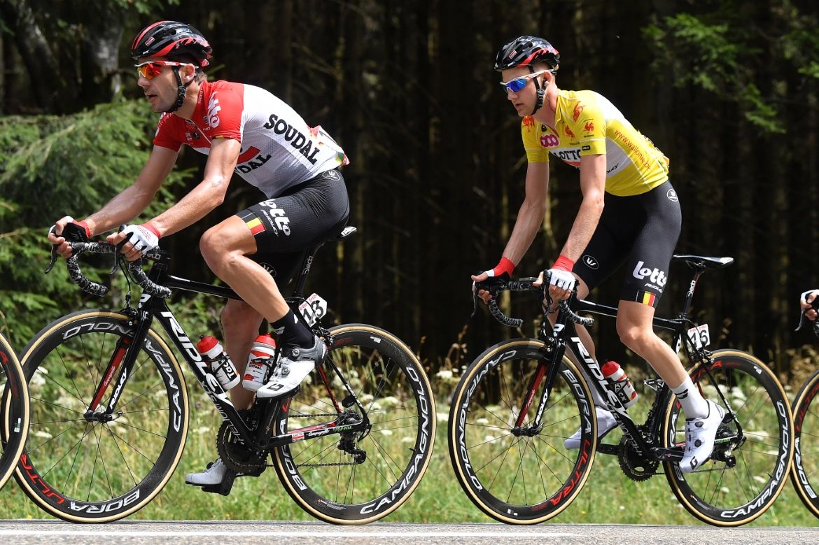 Tim Wellens (Lotto Soudal) in the leader's jersey