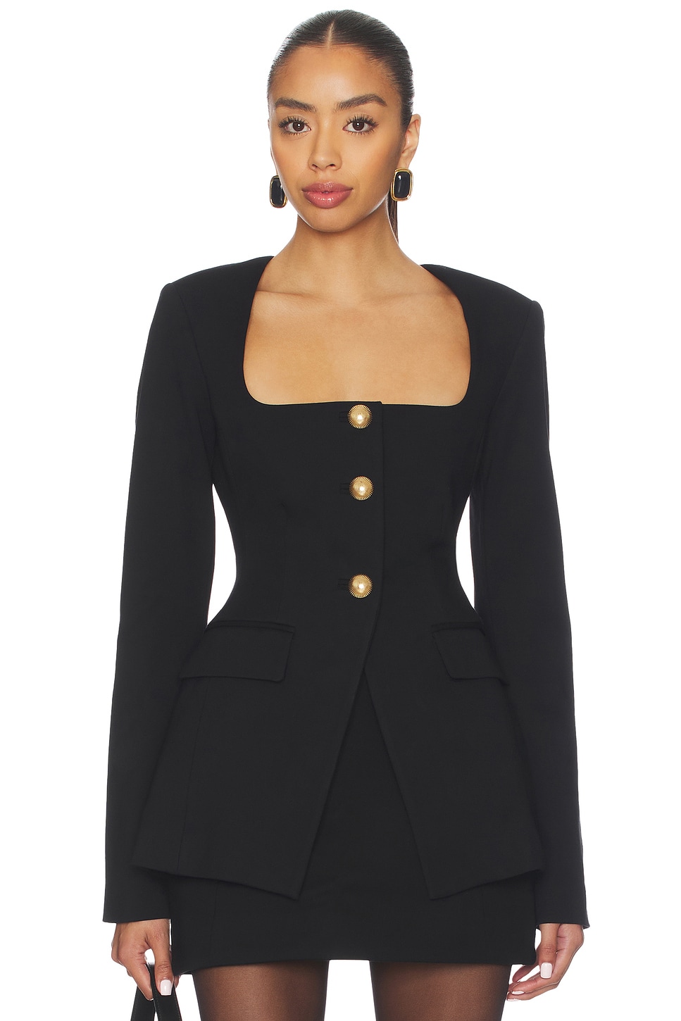 Soft Stretch Ponte Sculpted Blazer