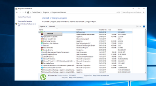 Screenshot of Programs window