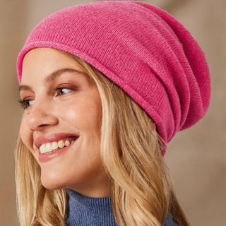 pink slouchy beanie