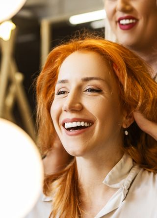 Woman at a hair salon