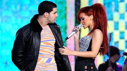 Rihanna and Drake performing