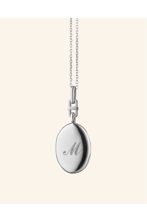 Monica Rich Kosann, Slim "Eve" Sterling Silver Engraved Locket Necklace