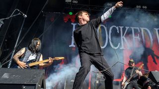 US Band Knocked Loose performs on stage during the Heavy Metal Rock Festival Copenhell on Refshaleoeen in Copenhagen, on June 16, 2022