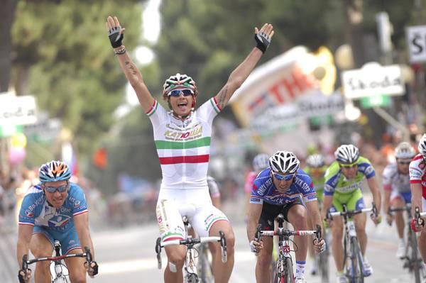 Filippo Pozzato (Katusha) brought Italians their first stage win of this Giro d'Italia.