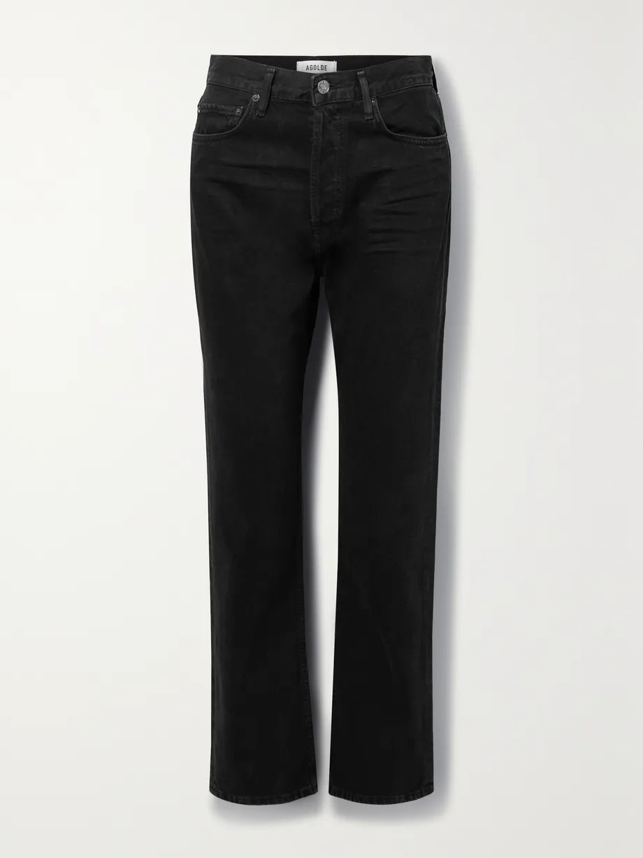 '90s Pinch Waist Cropped High-Rise Straight-Leg Jeans