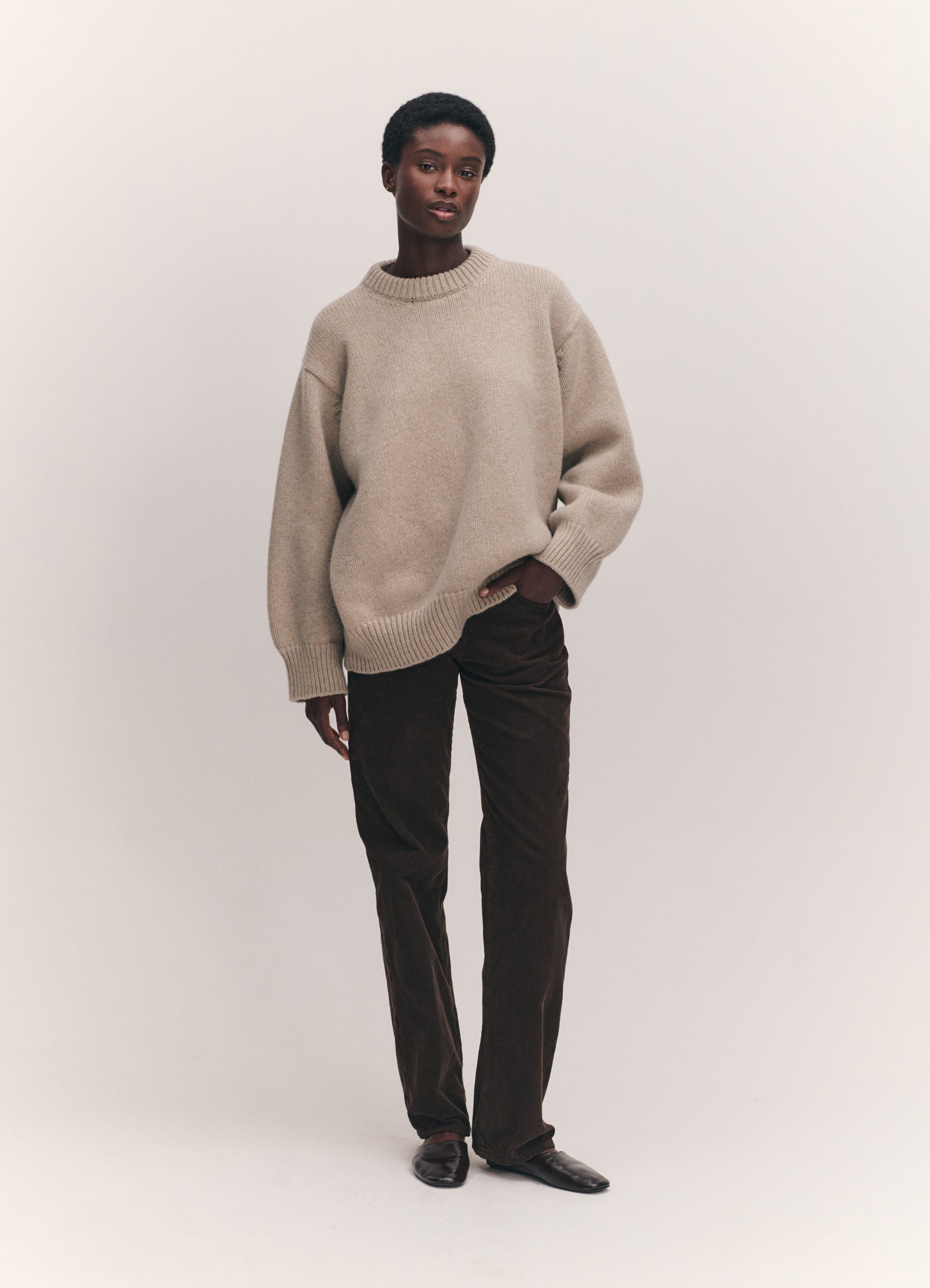 Caragh Chunky Crewneck in Oat
