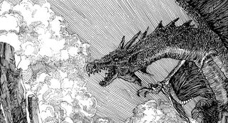 Artwork drawn in ink that looks like a medieval engraving
